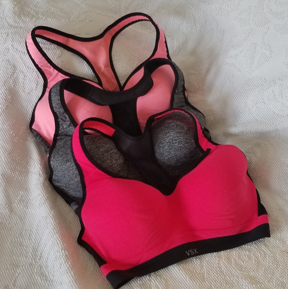 Three VSX Sport Bras 34D